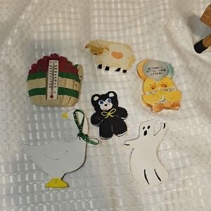 Colorful Wooden Fridge Magnets Set